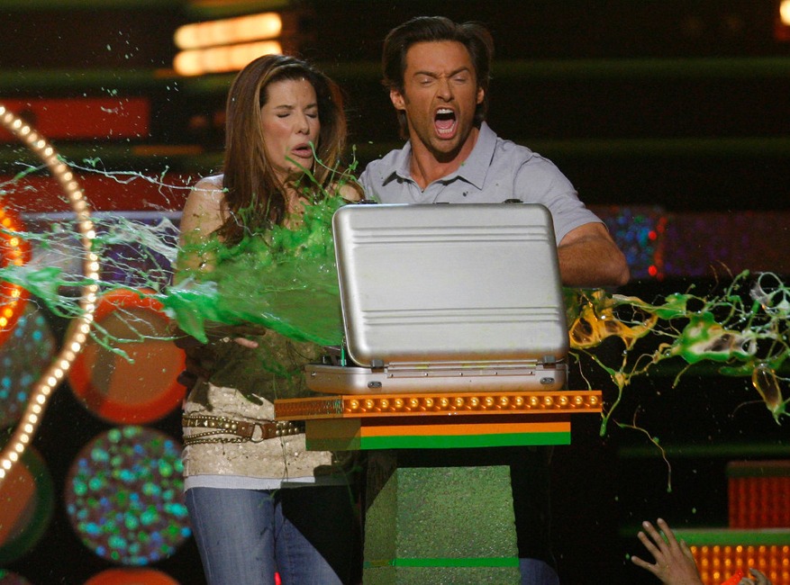 Sandra Bullock, Hugh Jackman, 2009 Kids Choice Awards, Show, Slime